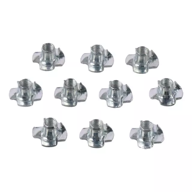 50Pcs Zinc Plated T-Nut Carbon Steel T-nuts for Wood 4-Pronged Tee Nuts