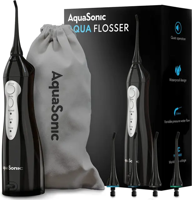 Aqua Flosser - Professional Rechargeable Water Flosser with 4 Tips - Oral Irriga