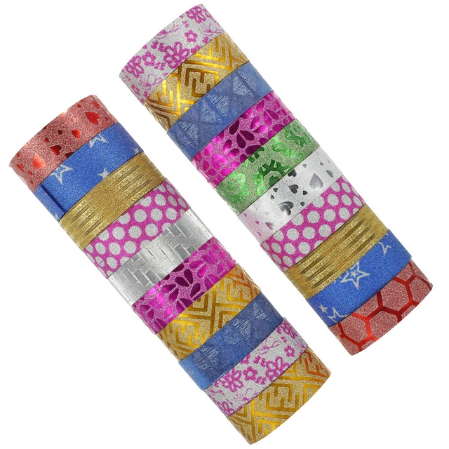 100 Rolls Bande De Papier Bling Bande Scintillante Dessin Animé Stickers Décorer