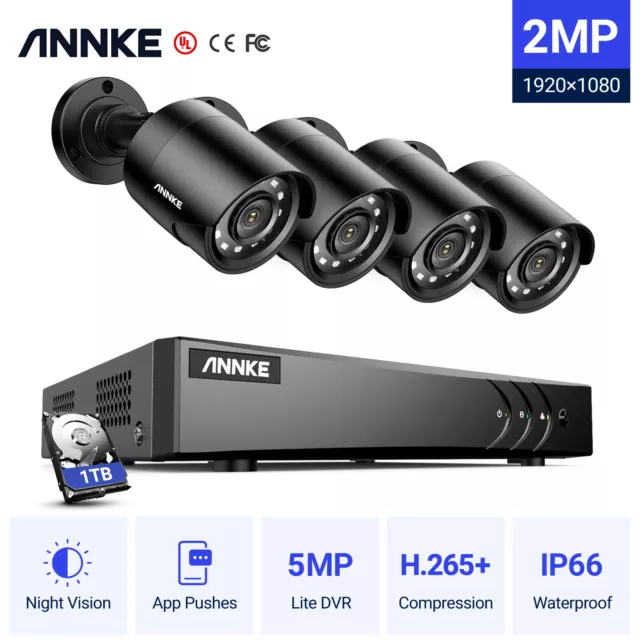 ANNKE 8CH 5MP Lite DVR 1080P Video Überwachungskamera Set 1TB Sicherheitssystem