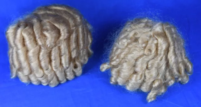 2 Shirley Temple Dollspart mohair wigs for composition dolls