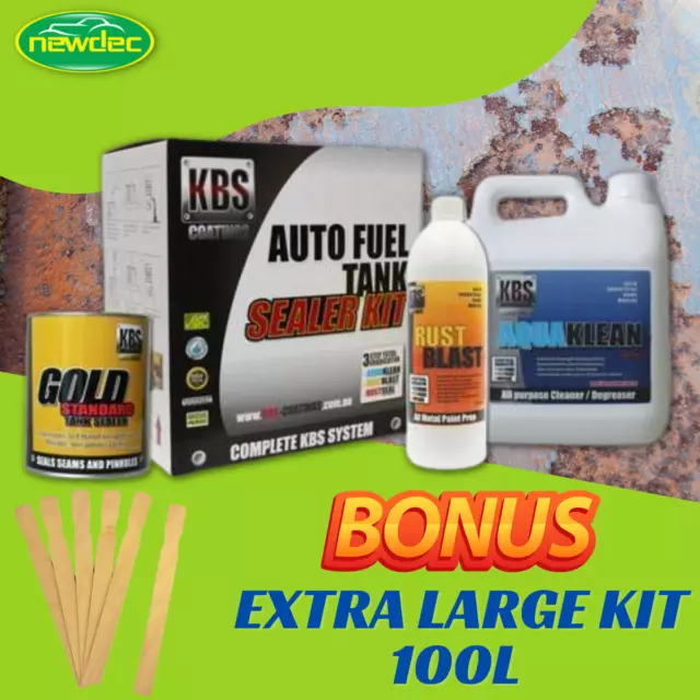 KBS FUEL TANK REPAIR SEALER KIT UP TO 100 LITRE TANK CAR UTE VAN, KBSCoatings