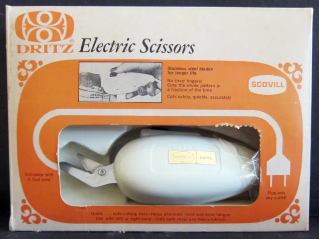DRITZ ELECTRIC SCISSORS - In Vintage Original Box - 8 foot cord - Working