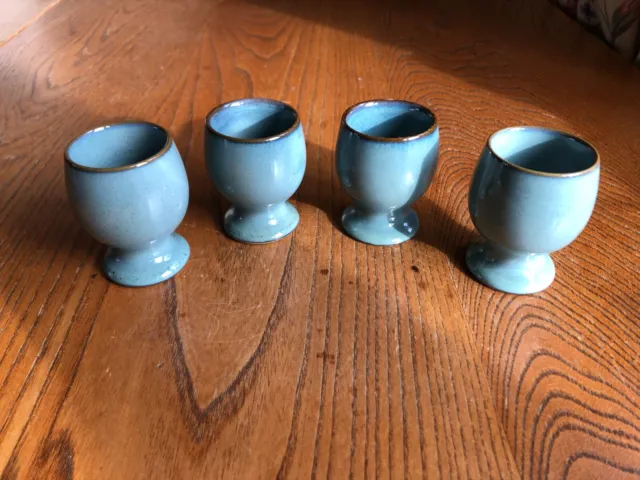 4 Denby Regency Green Incurved Egg-cups