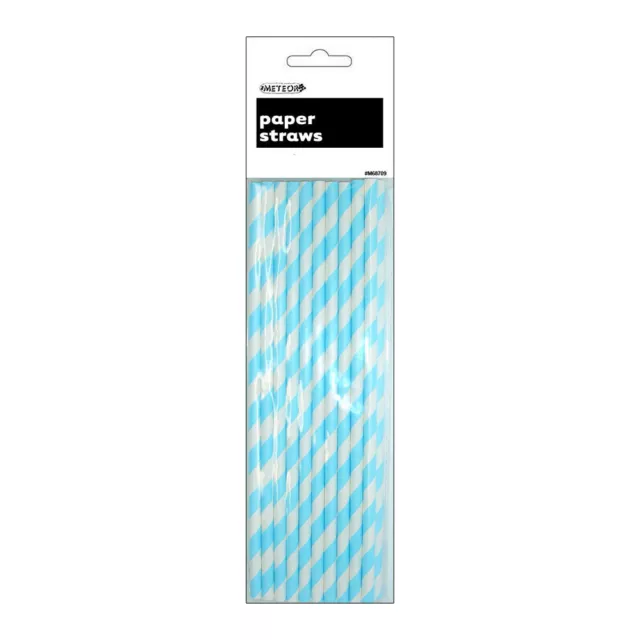 Stripes 20 Paper straws-P/Blue