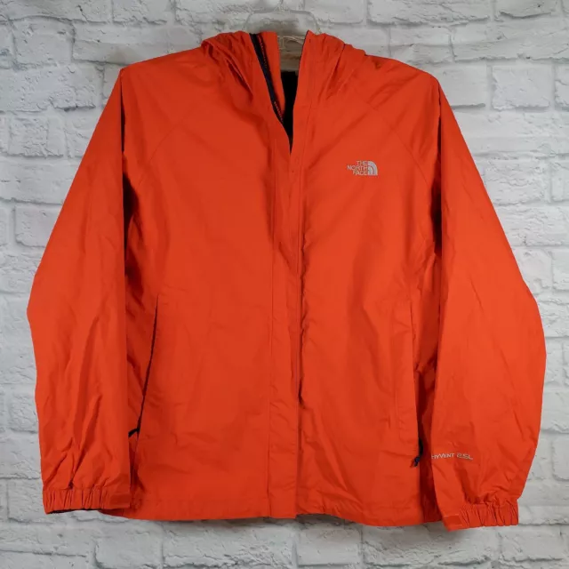 North Face Womens Sz L Jacket Full Zip Hyvent 2.5L Windbreaker Rain Orange Hood North Face Womens Sz L Jacket Full Zip Hyvent 2.5L Windbreaker Rain Orange Hood