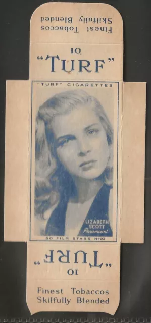 Carreras-Uncut Single Turf Slide-Film Stars 1947-#22- Elizabeth Scott