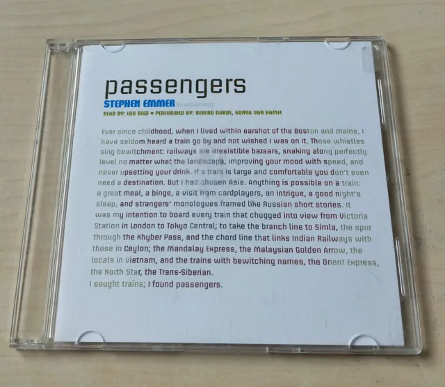 STEPHEN EMMER Passengers CD Promo 2007 1tr Lou Reed Sonja van Hamel Berend Dubbe