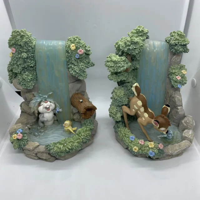 Disney Bambi And Thumper Ultra Rare Vintage Waterfall Bookends - See Description