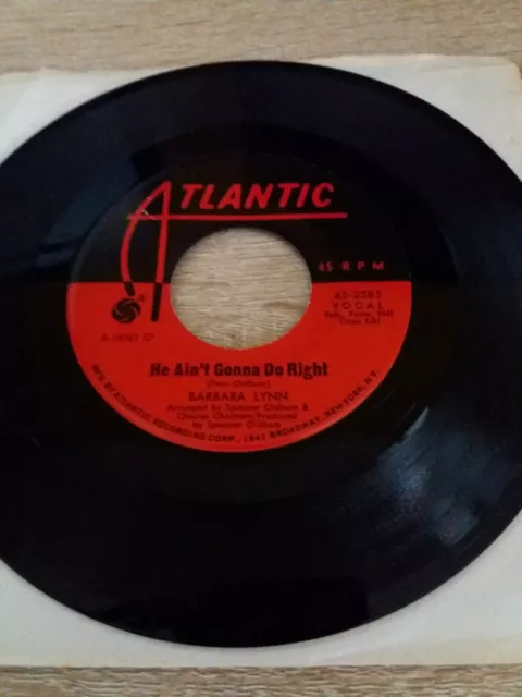 BARBARA LYNN He Ain't Gonna Do Right 1968 SP ATLANTIC 45-2585 Funk Soul