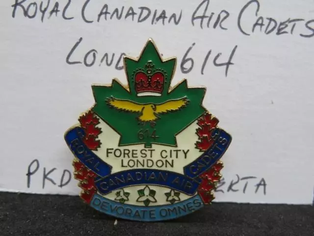 Royal Canadian Air Cadets London 614 Brass & Enamel Lapel Pin