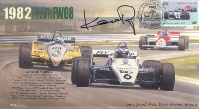 1982b WILLIAMS-COSWORTH 08 DIJON-PRENOIS F1 Cover signed KEKE ROSBERG