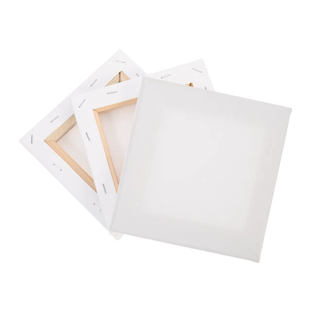 3 piezas Pintura Lienzo Paneles Pintura al óleo Lienzos Pintura al óleo artificial (blanco)
