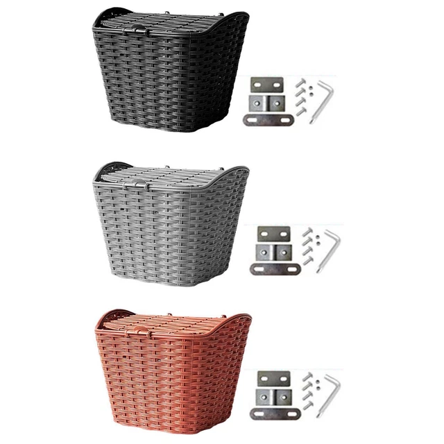 Panier De Vélo Avant Avec Couvercle LOVIVER - En Fer, 22.5x17x27 Cm, Pour Courses, Transport Petit Chien/Chat, VTT, Vélo Route, Pliable - 9
