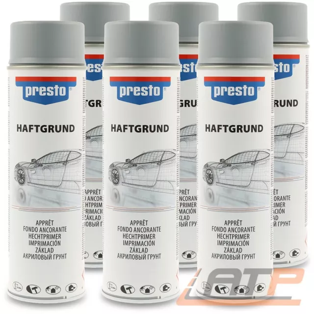 PRESTO 6x 500 ml HAFTGRUND GRAU FÜLLER GRUNDIERUNG LACKSPRAY 2