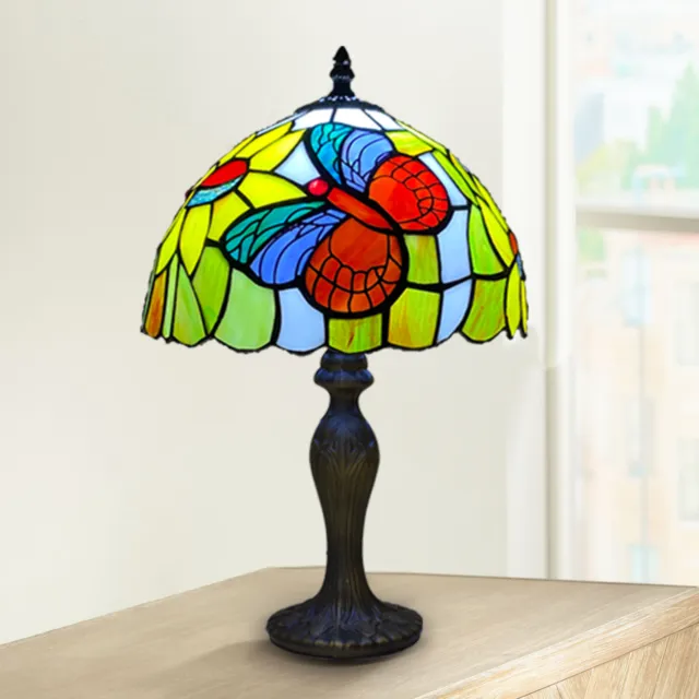 Tiffany Style Table Lamp Handcrafted Art Bedside Light Desk Lamps Stained Glass.