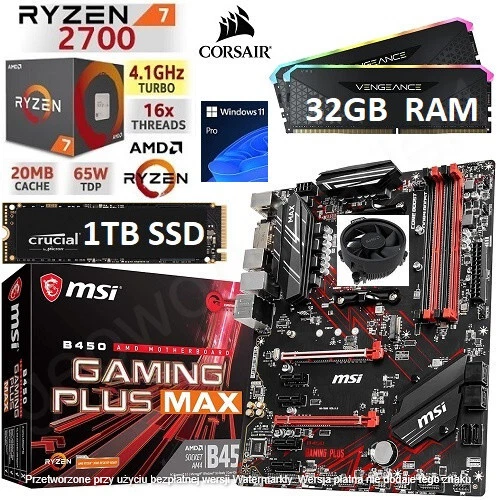 AMD RYZEN 7 2700X 32GB RGB RAM 1TB SSD MSI B450 GAMING PLUS MAX 399.00 PicClick UK