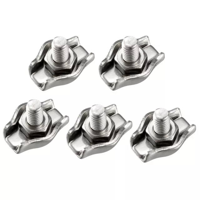 5pcs Acier inox 304 à câble unique Clip serre-câble pour 1mm-1.5mm corde