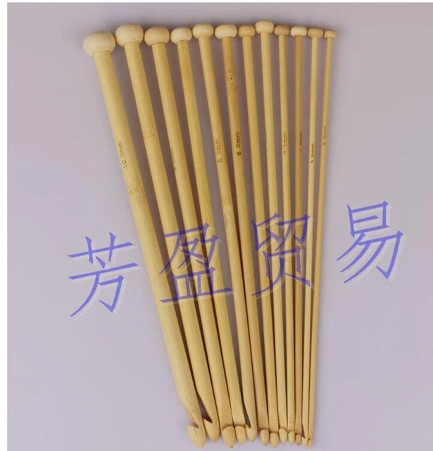 12PCS 25CM lange tragbare Webwerkzeuge Rundperlenkopf Stricknadeln Karbonisieren