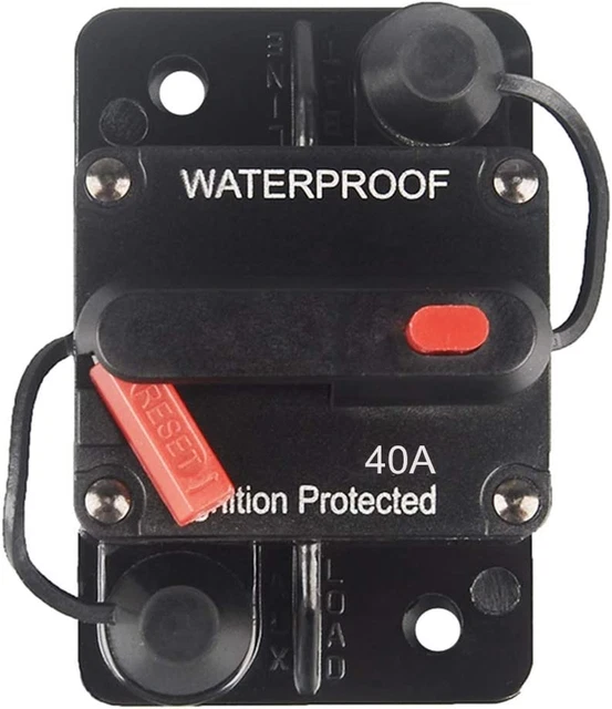 OUHL 40 Amp Circuit Breaker Manual Reset 30-250A for Car Truck Rv ATV Marine Tro