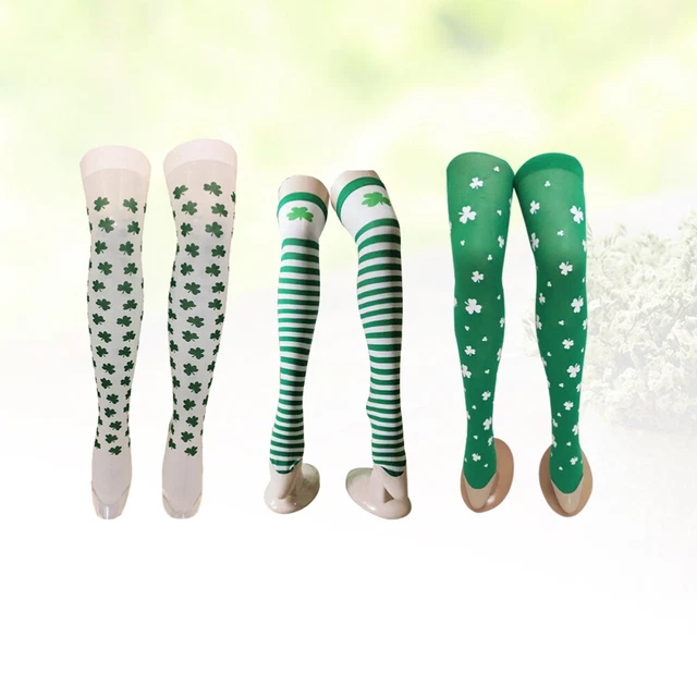 3 Pairs Trèfle Chaussettes Hautes Genou Universel Hommes Femmes