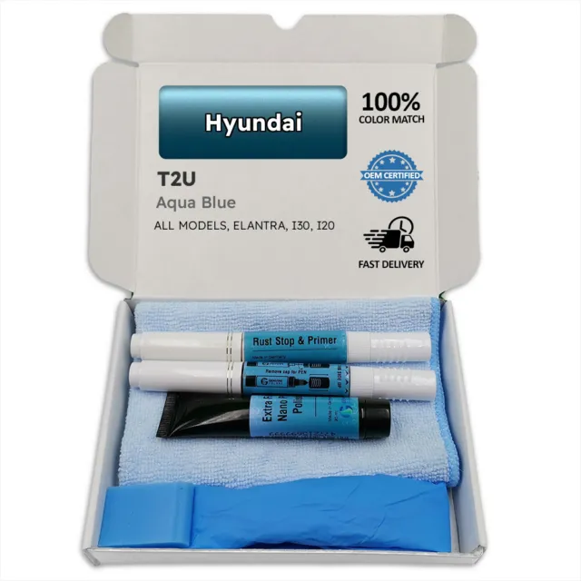 T2U Aqua Blue Touch Up Paint for Hyundai ELANTRA I30 I20 Pen Stick Scratch Chip