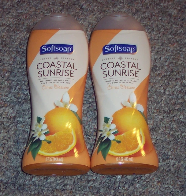 NEW Softsoap Costal Sunrise Citrus Blossom Body Wash 15oz X2 Limited Edition
