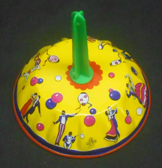 Vintage Noise Maker US Metal Toy MFG Co. New Year's Eve Party Green Handle
