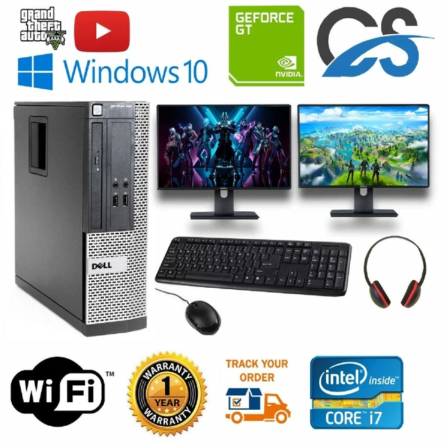 FAST DELL / HP Gaming PC Computer Desktop Bundle i7 8GB 1TB GT710 DUAL ...