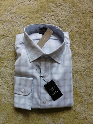 JCrew $70 Ludlow Slim easycare stretch cotton dress shirt plaid pink 14/32 AA836
