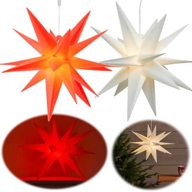 Design 3D Außen Leuchtstern Ø 40/60cm LED Beleuchtet Weihnachtsstern Außenstern