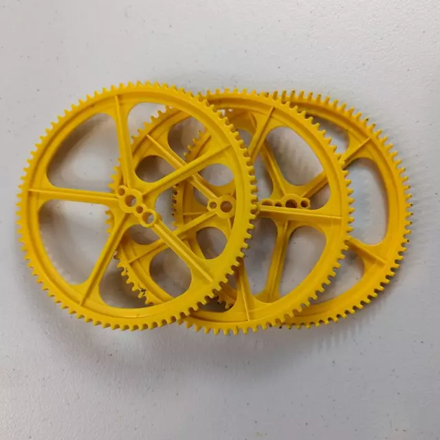 Lot of 3 KNEX Big Yellow Gear Large K'NEX Ferris Wheel Replacement Parts 5 inch