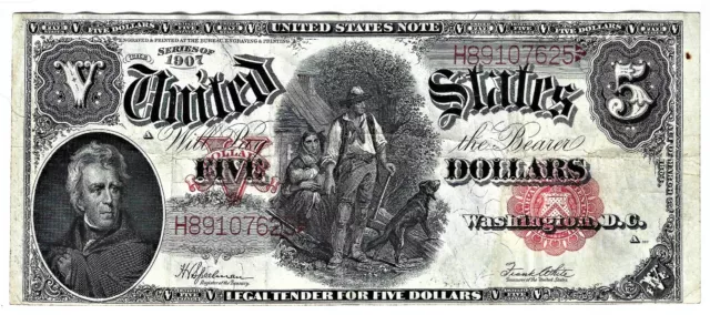 Fr. 91 $5 1907 Legal Tender Banknote.
