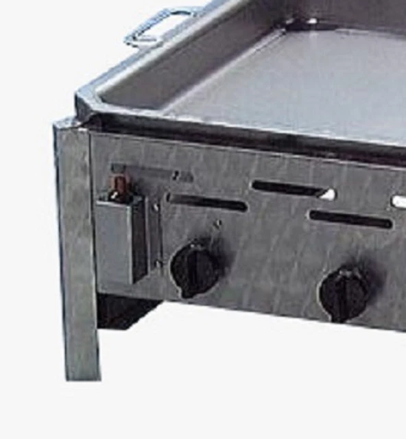 Edelstahl Gastrobräter, Gasgrill 5 flammig mit Rost und Pfanne, 98 x 53 x 27 cm 3
