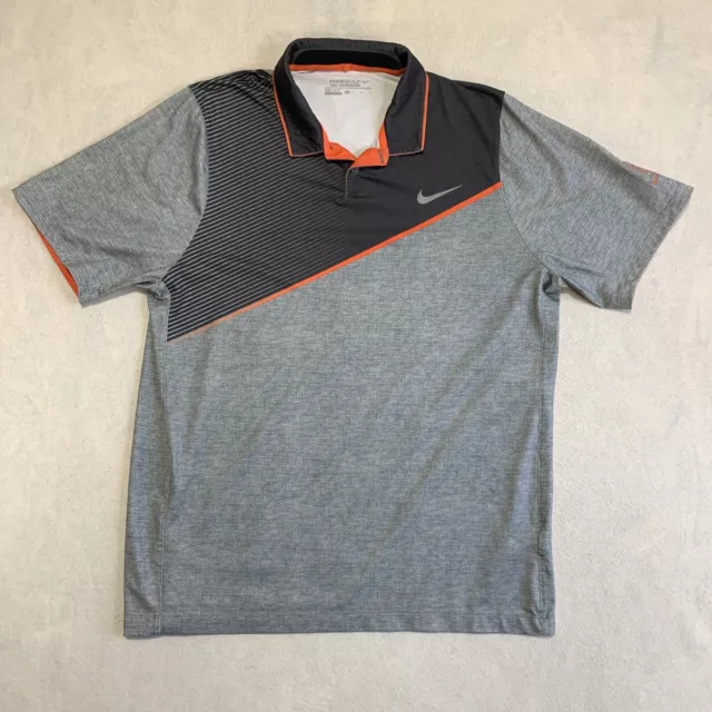 Nike Golf Polo Shirt Mens Large Gray Rory McIlroy Major Moment Tour Performance