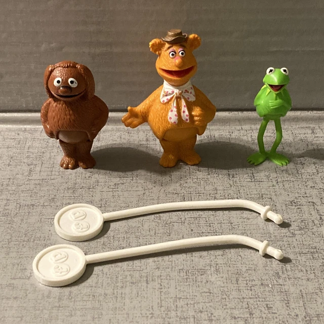 Vintage Muppet Show Rowlf, Fozzie, Kermit Stick Puppet 1978 FP Jim Henson Lot