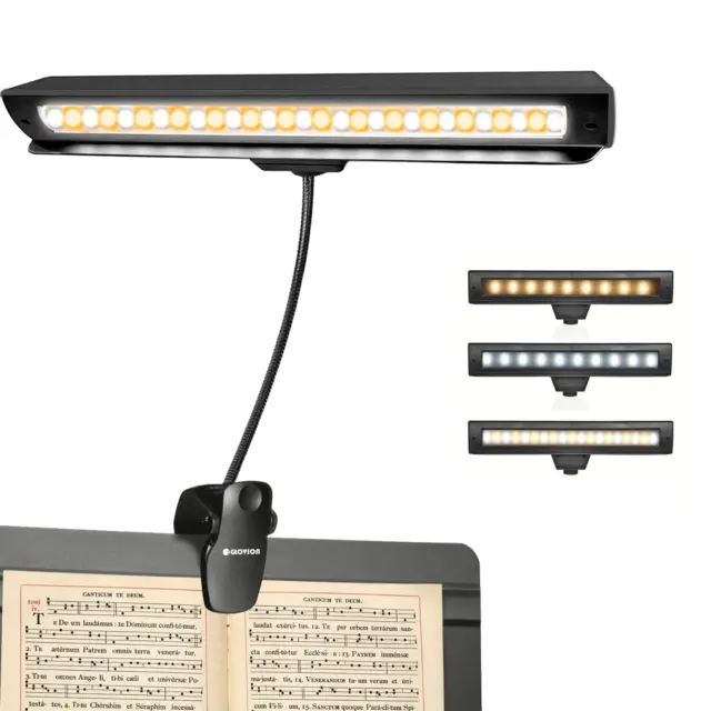 Rechargeable Music Stand Light, 19 Leds Clip on Reading Light 3 Level