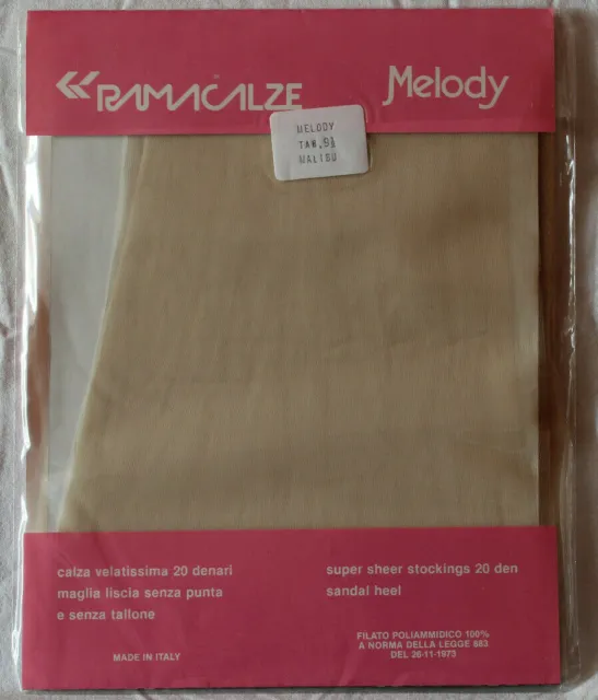 Vintage Melody Ramacalze Super Sheer Nylon Stockings 9½" Malibu Made In Italy 2