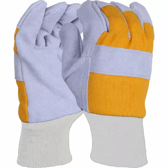 Extra Strong Canadian Rigger Leather Gloves Industrial Builders Gardening Work