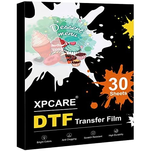 DTF Transfer Film - 30 Sheets A48.4" x 11.7" Clear PreTreat Sheets for Direct...