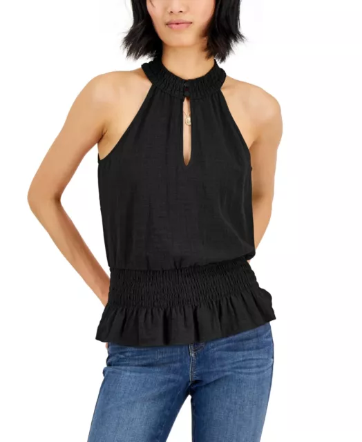 MSRP $60 Inc International Concepts Womens Mock-Neck Top Black Size Medium