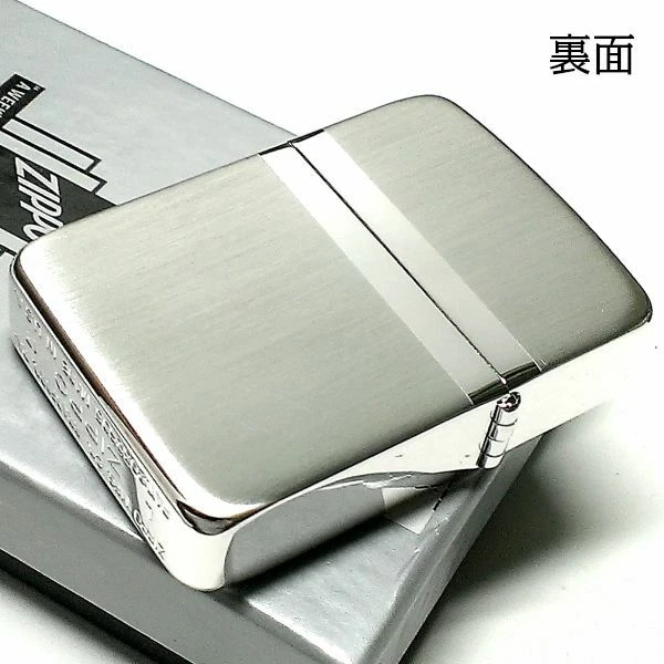 Zippo 1941 Reprint Replica Mirror Line Silver Satin Oil Lighter Brass Japan 3