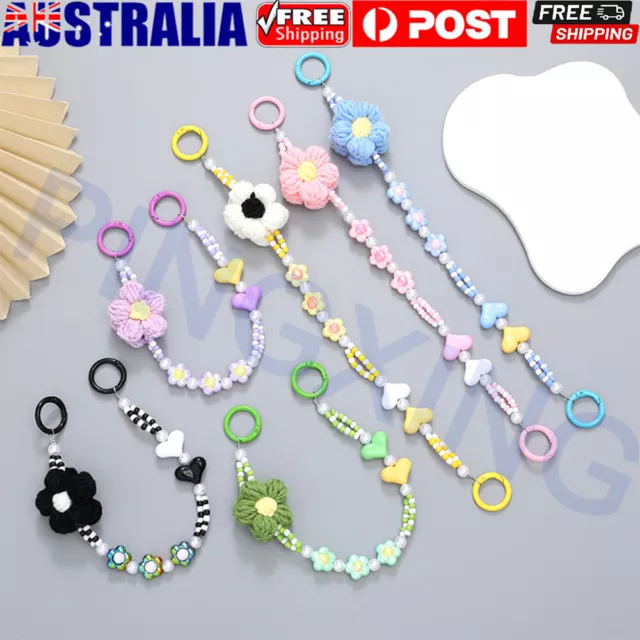 Flower Phone Acrylic Beads Lanyard Mobile Chains Hangs Phone Accessories Charm