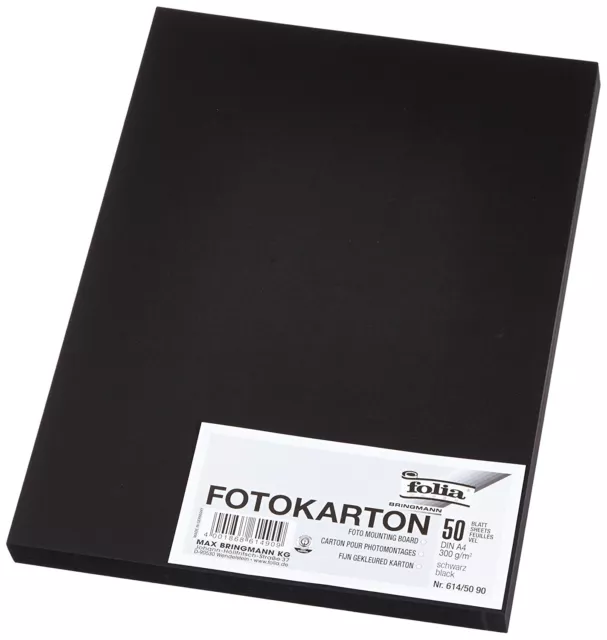 folia Fotokarton DIN A4 300 g/qm schwarz 50 Blatt