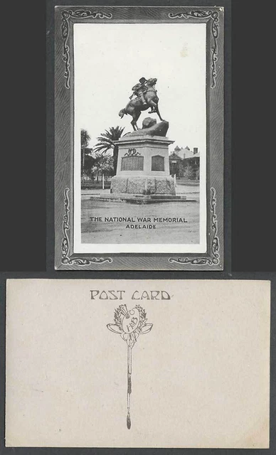 Australia Adelaide The National War Memorial Horse Rider Old Real Photo Postcard