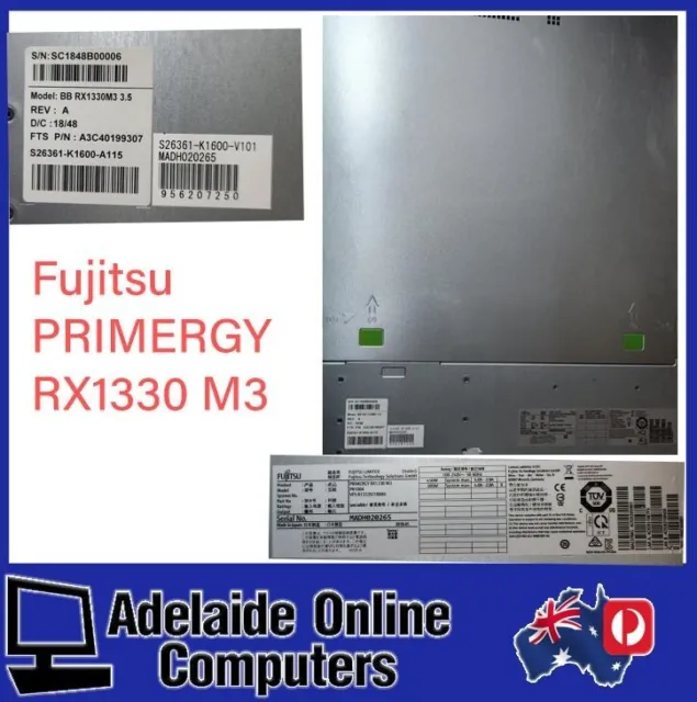 Fujitsu Primergy RX1330 M3 1U Server 32GB RAM Intel Xeon E3-1230 v6 Free Shippin