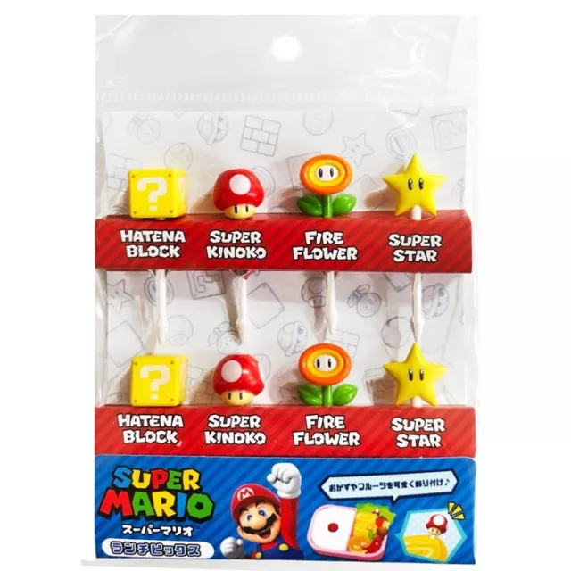 Sun art Super mario Nintendo Lunch Box Bento Decoration Food Pick Picks 8pcs JP