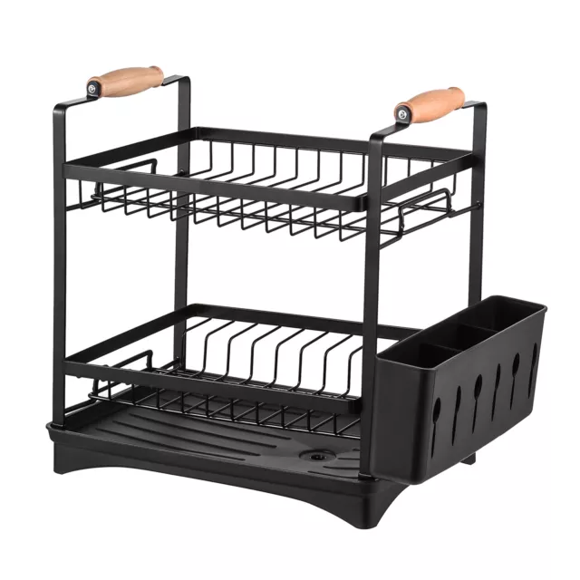 Dish Drying Rack Holder Drain Kitchen Caddy Drainer Storage Over Sink Organiser