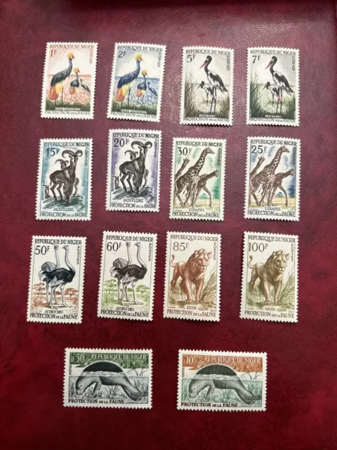 Niger Scott #91-102 + 107-8 complete sets MNH Protected Animals FAUNA year 1959