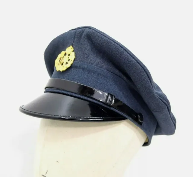 WW2 1942 British RAF Peak Cap With Metal Badge Kings Crown Royal Air Force Army